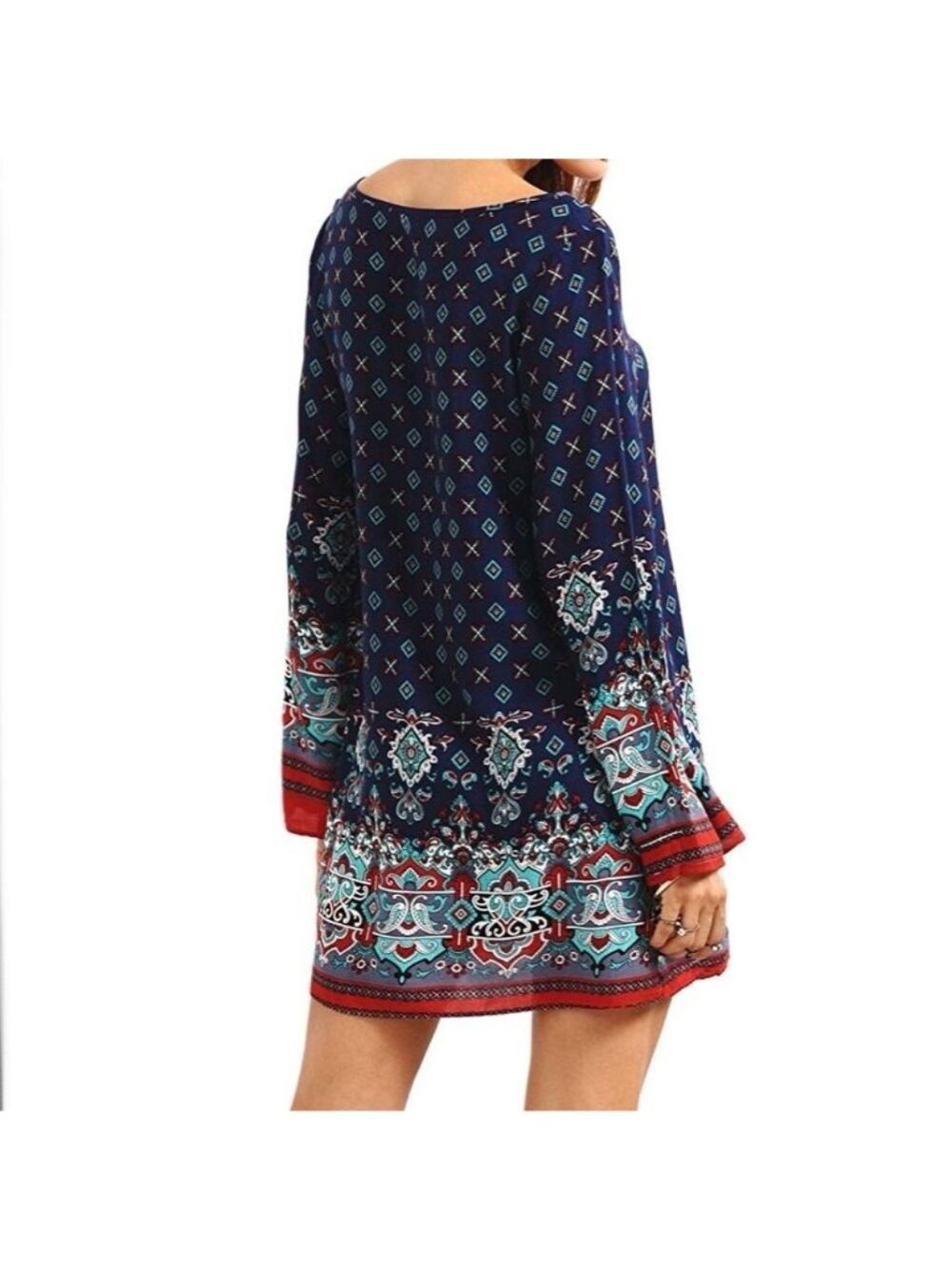 Risesun Bohemian  Tunic Mini Dress Size XS